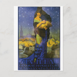 Cartão Postal Espanha de Sevilha Dançarina de Flameco 1925