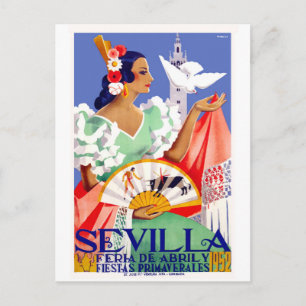 Cartão Postal espanha de Sevilha de 1952