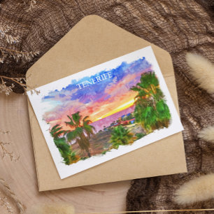 Cartão Postal Espanha de Tenerife viagens vintage das Ilhas Caná