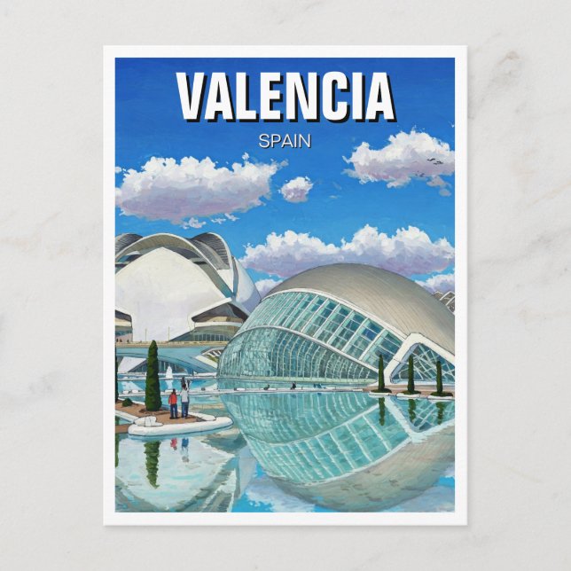 Cartão Postal Espanha de Viagem Valencia (Frente)