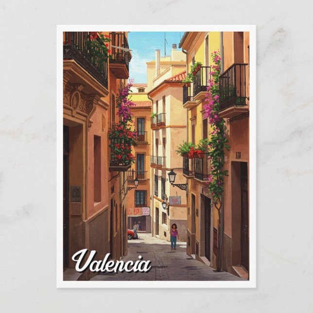 Cartão Postal Espanha de Viagem Valencia (Frente)