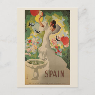 Cartão Postal Espanha de Vintage, Dançarino Espanhol de Flamenco