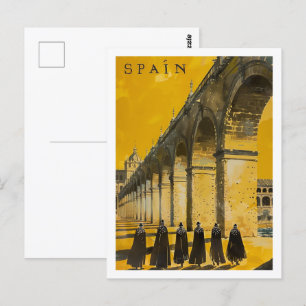 Cartão Postal Espanha Familiar da Viagem Vintage