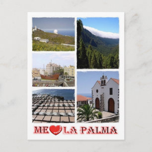 Cartão Postal Espanha - Ilhas Canárias - La Palma - I Love -