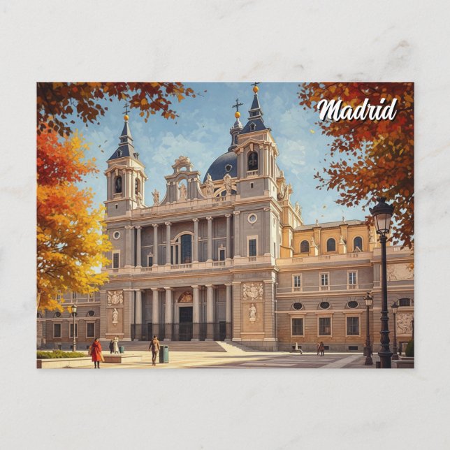 Cartão Postal Espanha Madrid Almudena Viagem (Frente)