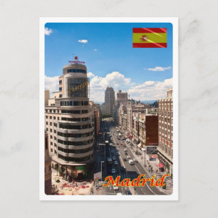 Cartão Postal Espanha - Madrid - Centro Avenu -