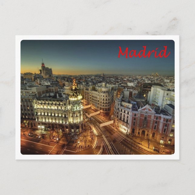 Cartão Postal Espanha - Madrid - Cidade - (Frente)