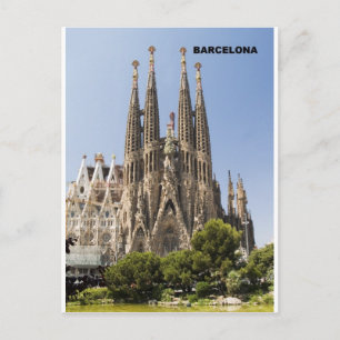 Cartão Postal Espanha Sagrada Familia Barcelona
