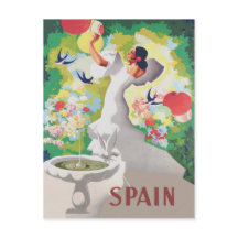 Espanha Senhorita Pássaros Flores Festa Jardim