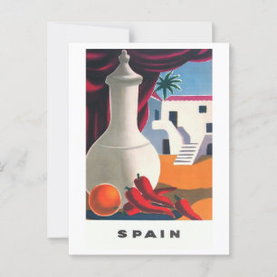 Cartão Postal Espanha, Terrace, Bem-vindo, Vintage inspirado