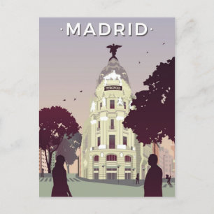 Cartão Postal espanhol da viagens vintage de Espanha de Madrid