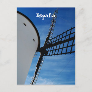 Cartão postal espanhol para moinhos de vento