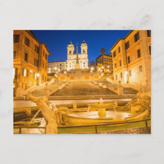 Cartão Postal Espanhol, Trinità dei Monti, igreja de Roma Itália