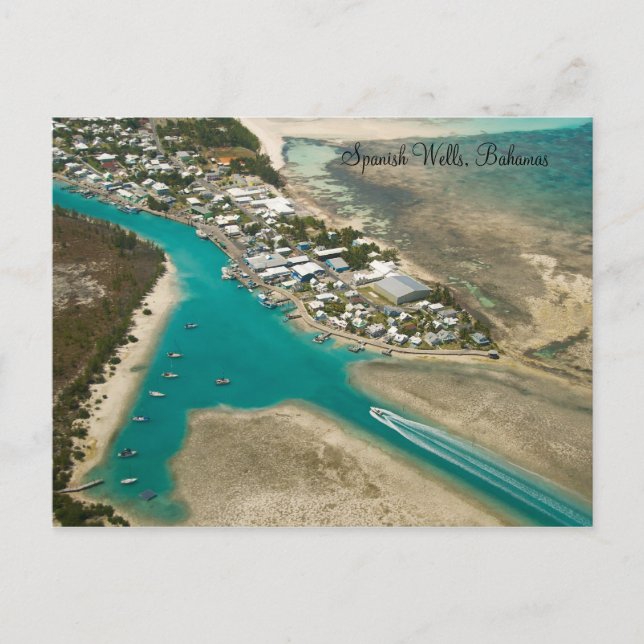 Cartão postal espanhol Wells, Bahamas (Frente)