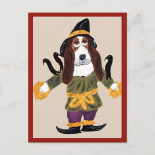 Cartão Postal Espantalho Basset Hound