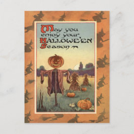 Cartão Postal Espantalho Jack O Lantern Abóbora