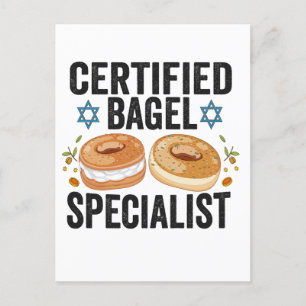 Cartão Postal Especialista em Bagel certificado, Engraçado Judeu