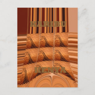 Cartão Postal Espelho Africano Tradicional: Girafa Tecida