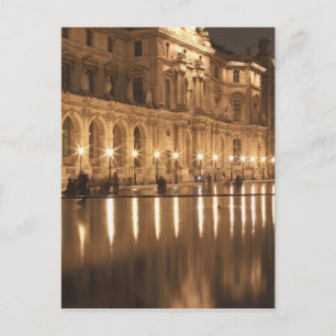 Cartão Postal Espelho d'água no Louvre, Paris, França