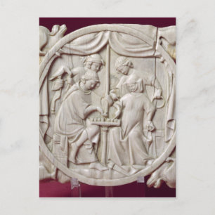 Cartão Postal Espelho de caixa representando uma partida de xadr