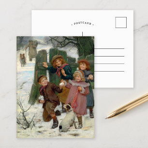 Cartão Postal Espera, Aí Vem Ele. Arthur John Elsley