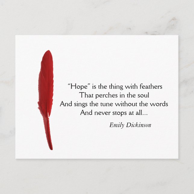 Cartão Postal Esperança de citação motivacional (Frente)