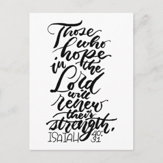 Cartão Postal Esperança no Lord Brush Script