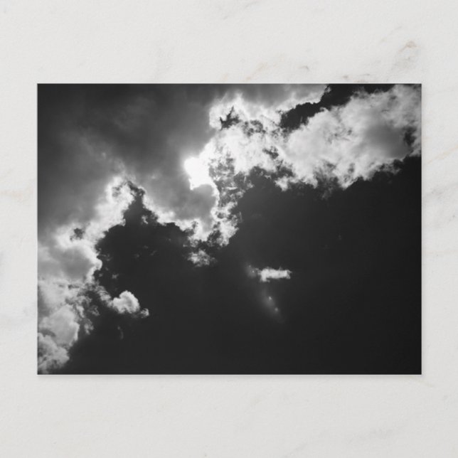 Cartão Postal Esperança no revestimento das nuvens. (Frente)