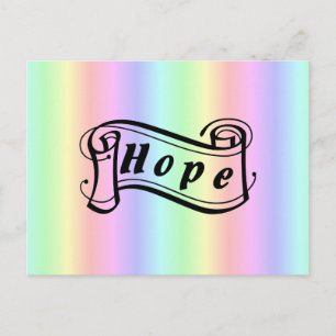 Cartão Postal Esperança rolando no arco-íris