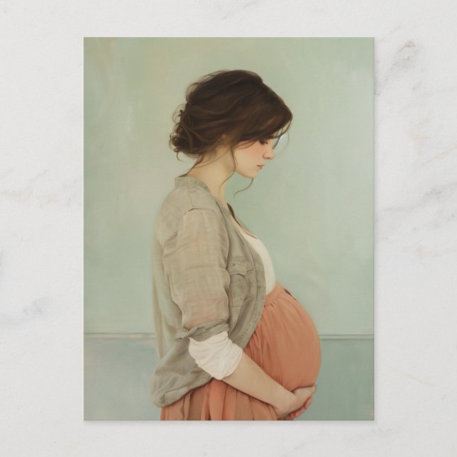 Cartão Postal Esperando mamãe (Frente)