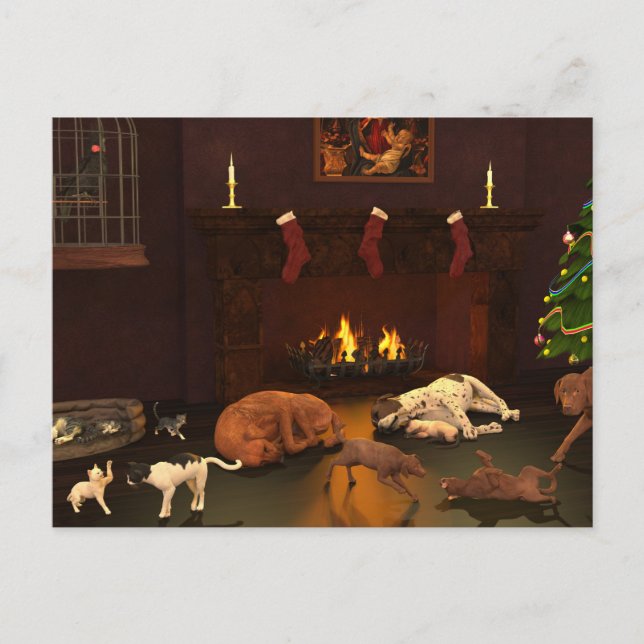 Cartão Postal Esperando pelo Pai Natal (Frente)