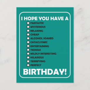 Cartão Postal Espero Que Tenham... Aniversário