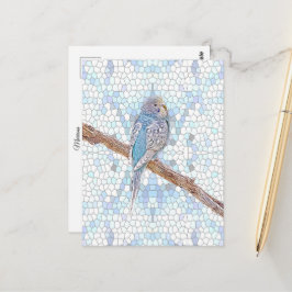 Cartão Postal Espetáculo azul-cúmulo em fundo mosaico