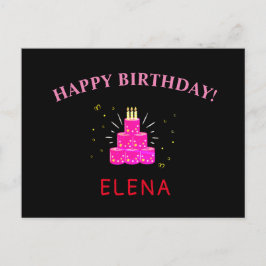 Cartão Postal espinheiro de quarentena de feliz aniversário rosa