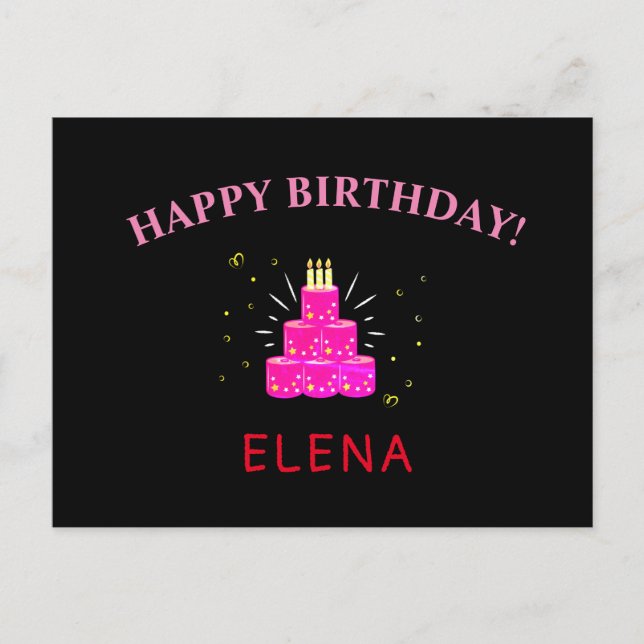 Cartão Postal espinheiro de quarentena de feliz aniversário rosa (Frente)