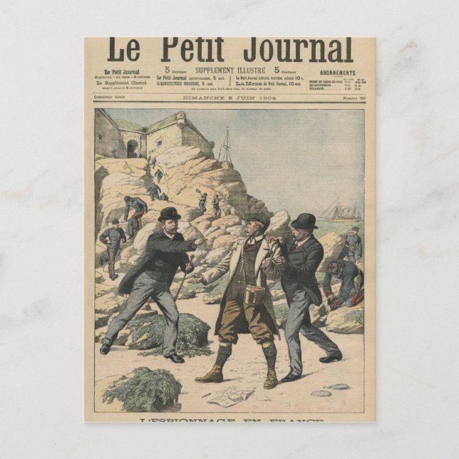 Cartão Postal Espionagem em França Prisão de um coronel inglês (Frente)