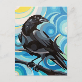 Cartão Postal Espirais Raven Cartão-postal Spirit Power Animal