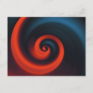Cartão Postal Espiral Azul Vermelho