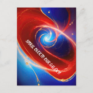 Cartão Postal Espiral Cósmica Vermelha e Azul