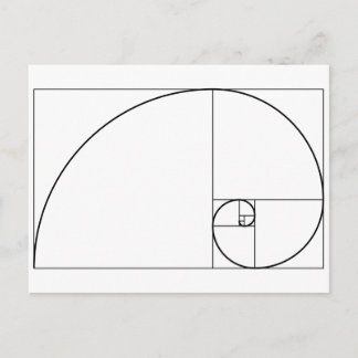 Cartão Postal Espiral de Fibonacci Proporção Áurea