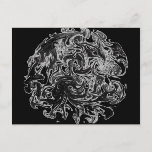 Cartão Postal espiral de tinta branca e preta