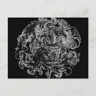 Cartão Postal espiral de tinta branca e preta