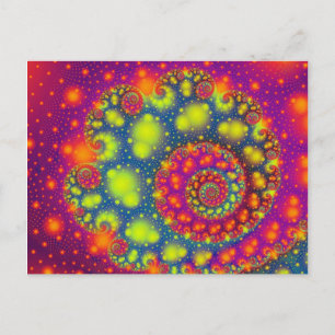 Cartão Postal Espiral Espiral Neon - Abstrato Arte Decorativa