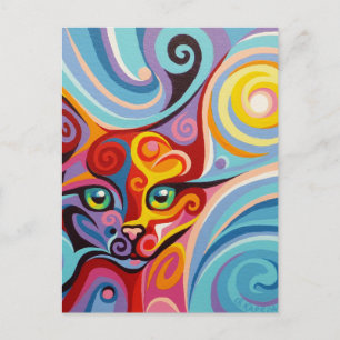 Cartão Postal Espiral Espíritos Luna Moon Gato Cartão-postal Spi