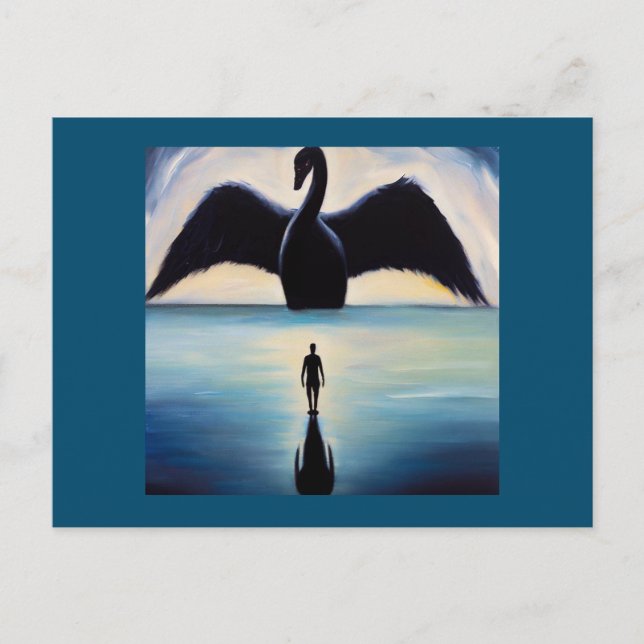 Cartão Postal Espírito Animal Negro Swan 1 (Frente)