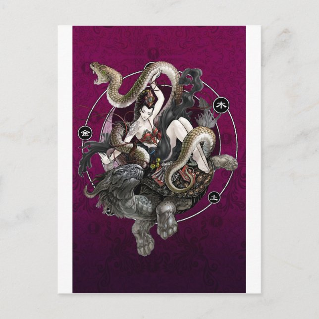 Cartão Postal Espírito Chinês da Tartaruga Cobra (Frente)