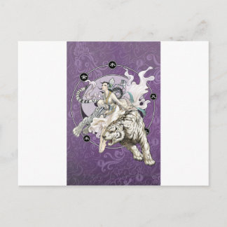 Cartão Postal Espírito Chinês do Tigre com Elementar Chinês