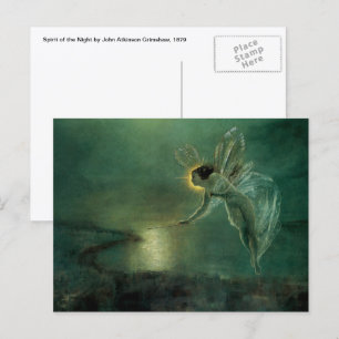 Cartão Postal Espírito da Noite por Grimshaw, Fada Vitoriana