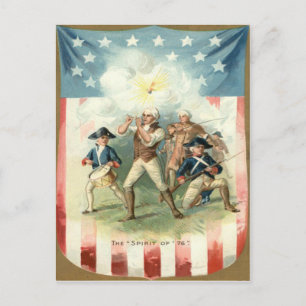 Cartão Postal Espírito de Bandeira dos EUA de 76 Soldier Drumme