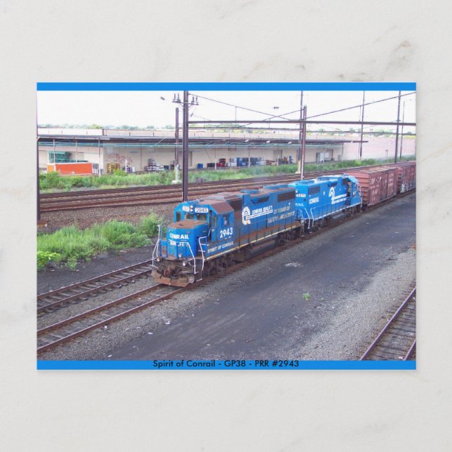 Cartão Postal Espírito de ConRail - GP38 - PRR nº 2943 em Pintur (Frente)